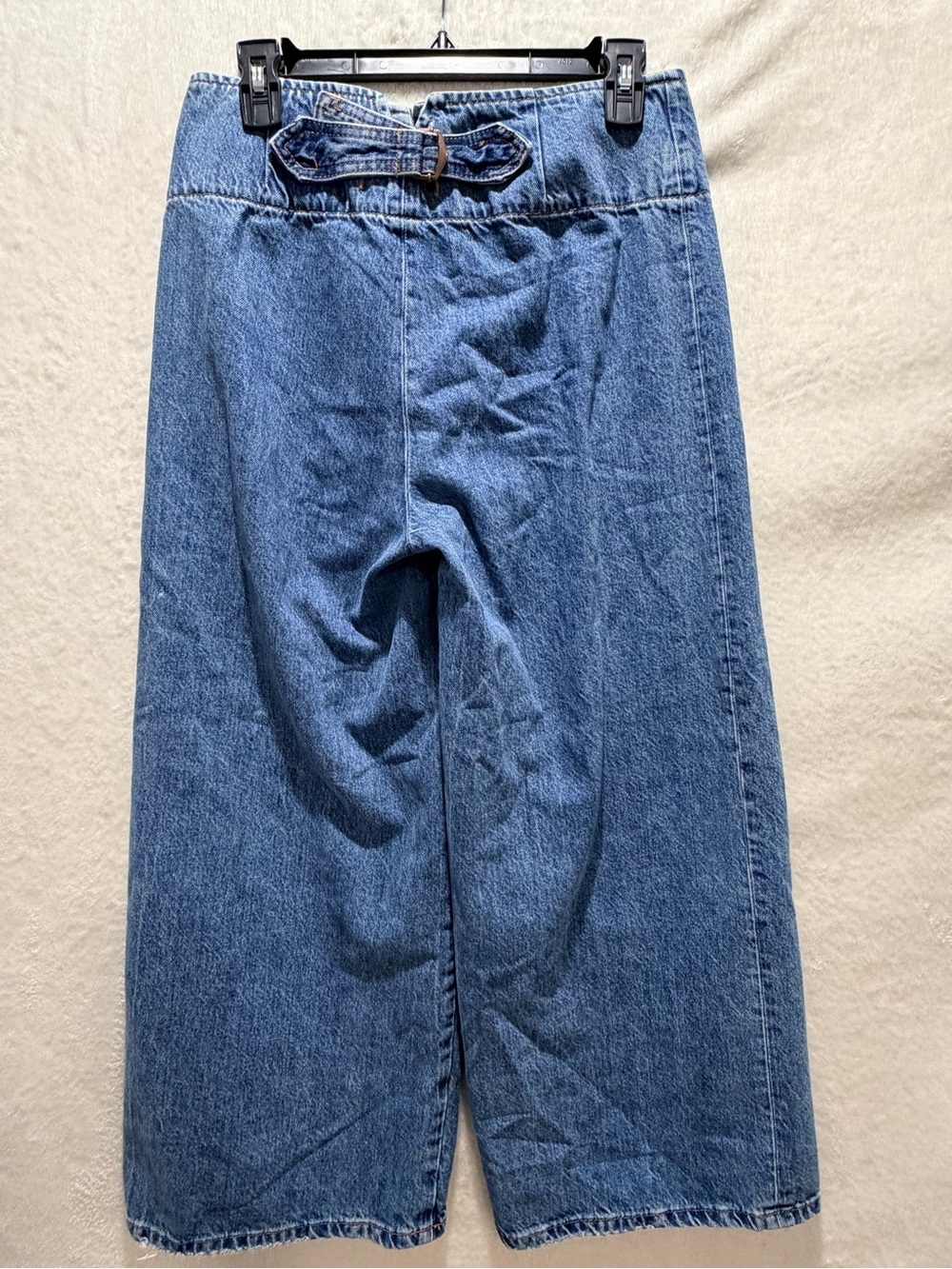 Free People Old West Wide Leg Jeans Cinch Back Button Fly Blue 28 - Picture 10 of 12